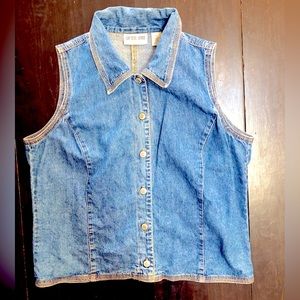 Vintage Gap Blue Jeans Denim Vest XL